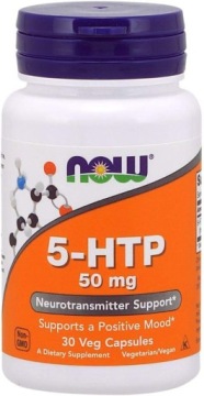 NOW Foods 5-HTP 50mg 30wkaps Stres Lepszy Nastrój SEN tryptofan