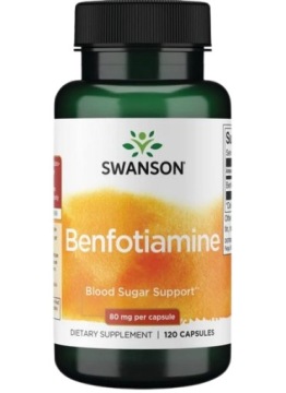 Swanson Benfotiamina 80mg 120kaps Witamina B1 Układ Nerwowy Serce Energia