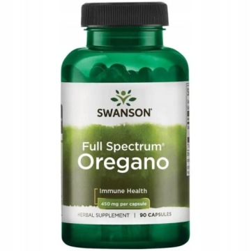 Swanson FULL Spectrum Oregano 450mg 90k Witalność Układ Nerwowy Nastrój