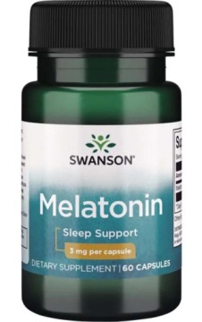Swanson Melatonina 3mg 60k Dobry SEN, Regeneracja, Zmiany Strefy Czasowej