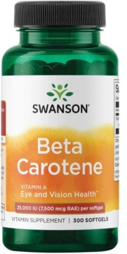 Swanson BETA Carotene + WIT A 25000IU 300k Antyoksydant Mocna Opalenizna