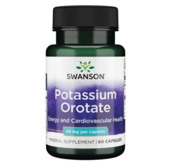 Swanson Potassium Orotate 99mg 60kap Orotan Potasu Serce Energia
