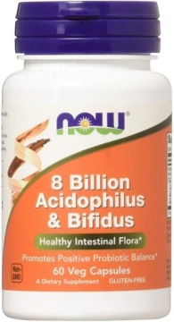NOW Foods 8 Billion Acidophilus & Bifidus 60k 8mld Żywych Kultur Bakterii