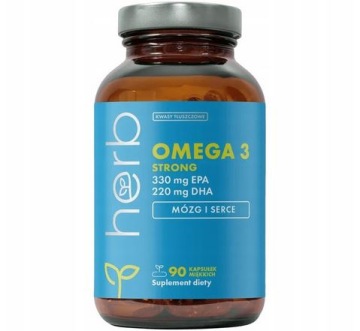 herb Omega 3 Strong 330 EPA 220 DHA 90 kaps Vitamin E Witalność Serce MÓZG
