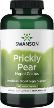 Swanson Prickly PEAR 650mg 180k Metabolizm Wątroba Prawidłowy Poziom Cukru