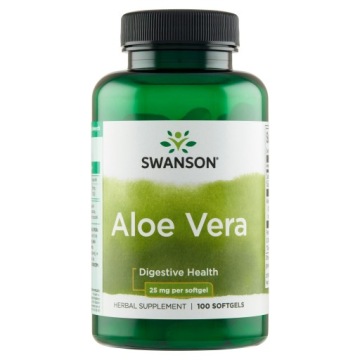 Swanson ALOE VERA 25mg 100kap Aloes Extract Układ Pokarmowy