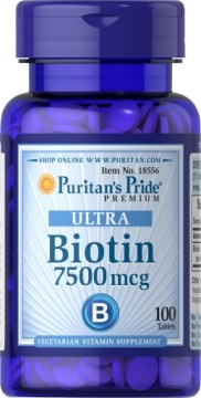 Puritan's Pride 7500mcg 100t Skóra Włosy Biotyna