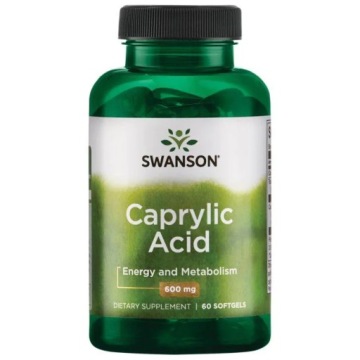 Swanson KWAS Kaprylowy Caprylic Acid 600mg 60kaps Układ Trawienny