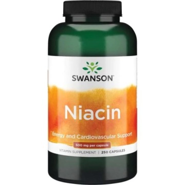Swanson Niacin Niacyna 500mg 250k witamina B3 Zdrowe Serce Skóra
