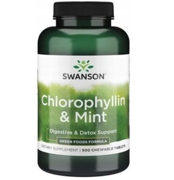 Swanson Chlorophyllin & MINT 500t Chlorofilina i Mięta Pieprzowa