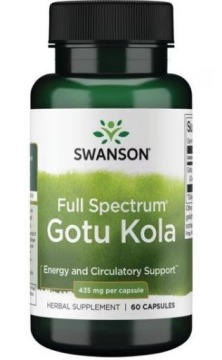 Swanson GOTU KOLA 435mg 60k Umysł Koncentracja Antyoksydant