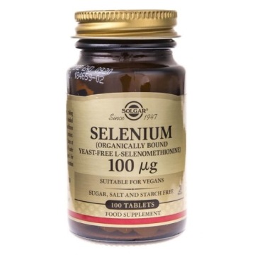 Solgar Selenium 100mcg (bez drożdży) 100t Antyoksydant Tarczyca Wegan