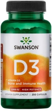 Swanson Witamina D3 1000 250k Kości ZĘBY Mięśnie Odporność