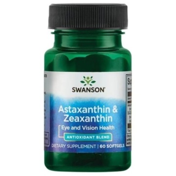 Swanson Astaxanthin 4mg & Zeaxanthin 4mg 60kap Astaksantyna I Zeaksantyna