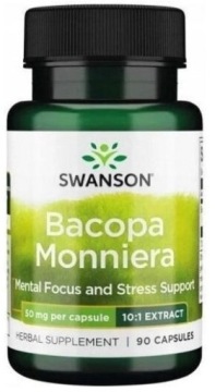 Swanson Bacopa Monnieri 50mg 90kap Extract 10:1 Bakopa Drobnolistna Stres
