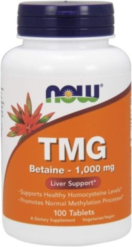 NOW Foods TMG 100t Betaina 1000mg Serce Wątroba Zdrowy Metabolizm