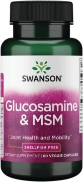 Swanson Glucosamine & MSM 60k Roślinna Glukozamina z MSM