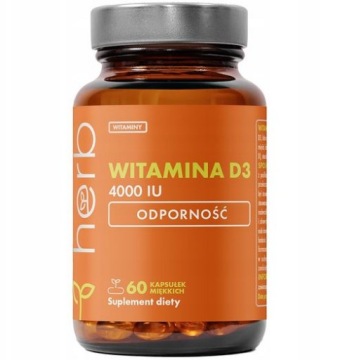 herb VITA D3 4000IU Witamina D3 60kaps Odporność Kości Serce