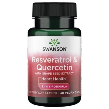 Swanson Resveratrol & Quercetin 30k Serce Naczynia Komórki
