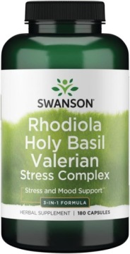 Swanson Rhodiola HOLY Basil Valerian Stress Complex 180k