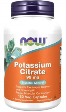 NOW Foods Potassium Citrate 99mg 180k Cytrynian Potasu