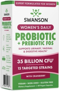 Swanson Women's Daily Probiotyk + Prebiotyk FOS 35mld CFU 60kap Dla Kobiet