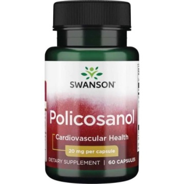 Swanson Policosanol 20mg 60kap Polikozanol Układ Sercowo-Naczyniowy