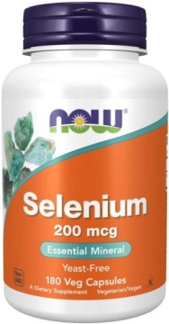 NOW Foods Selenium 200mcg 180k Selen Ochrona Komórek Tarczyca Antyoksydant