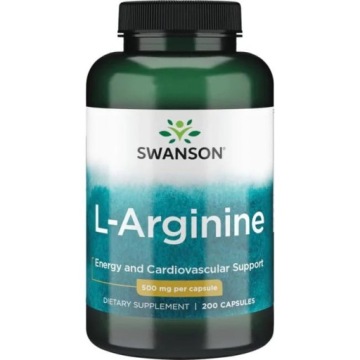 Swanson L-arginina 500mg 200k Serce Libido Zdrowy Przepływ KRWI