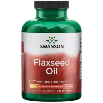 Swanson Flaxseed OIL 1G 200k OLEJ Z Nasion LNU Cholesterol