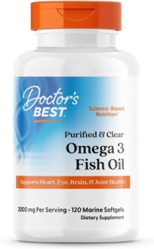 Doctor's BEST Omega 3 Fish Oil 120k EPA DHA Serce MÓZG Odporność