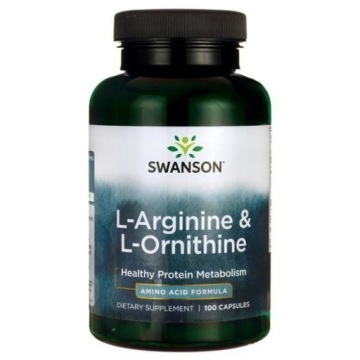 Swanson L-Arginine & L-Ornithine 100kap L-arginina 500mg L-ornityna 250mg