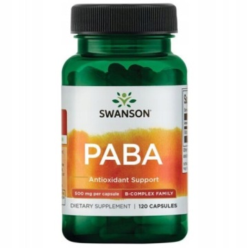 Swanson PABA 500mg 120k Witamina B10 Skóra Włosy Zwalnia Proces Starzenia
