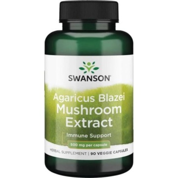Swanson Agaricus Blazei Mushroom Extract 500mg 90kap Ekstrakt Z Grzyba