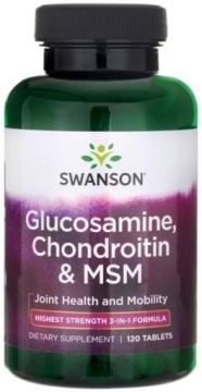 Swanson Glucosamine 750mg Chondroitin 600mg & MSM 450mg 120t Stawy Kości