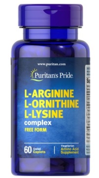 Puritan's Pride L-arginine L-ornithine L-lysine Complex 60t Wątroba