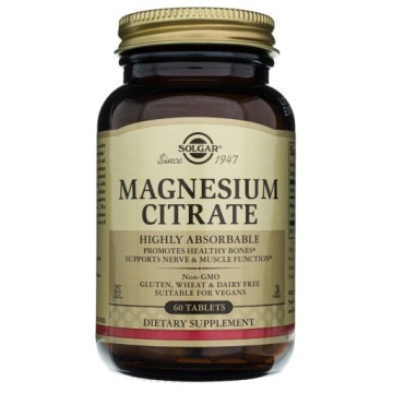 Solgar Magnesium Citrate 60t Cytrynian Magnezu USA