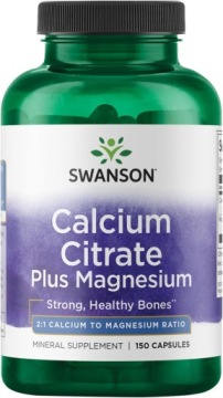 Swanson Calcium Citrate Plus Magnesium 150k Zdrowe Kości Mięśnie