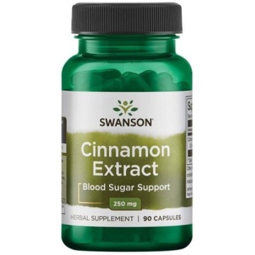 Swanson Cinnamon Extract 250mg 90kap Ekstrakt Z Cynamonu Metabolizm Glukozy