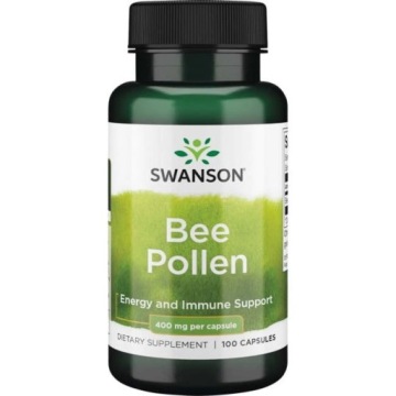 Swanson BEE Pollen 400mg 100kap Pyłek Pszczeli Energia Witalność Odporność