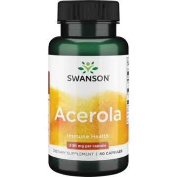 Swanson Acerola 500mg 60kap Naturalna Witamina C Odporność