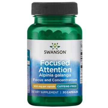 Swanson Focused Attention 300mg 30kap Ekstrakt z kłącza Galangalu Skupienie