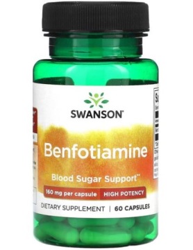 Swanson Benfotiamina 160mg 60kaps Witamina B1 Układ Nerwowy Serce Energia