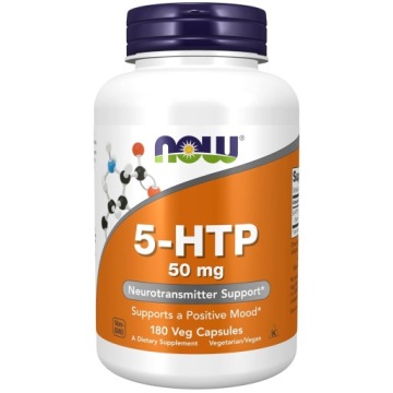 NOW Foods 5-HTP 50 180wk Stres Lepszy Nastrój SEN tryptofan