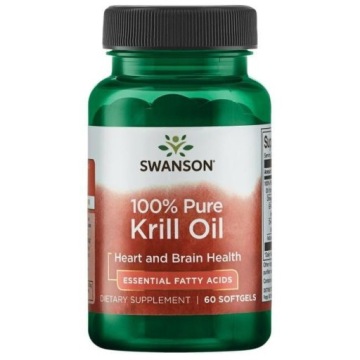 Swanson 100% Pure Krill OIL 60kap OLEJ Z Kryla Omega 3 EPA DHA Astaksantyna