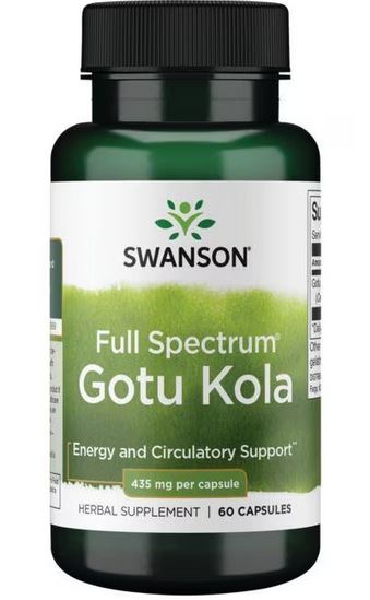Swanson Gotu Kola 435mg 60k Umysł Koncentracja Antyoksydant