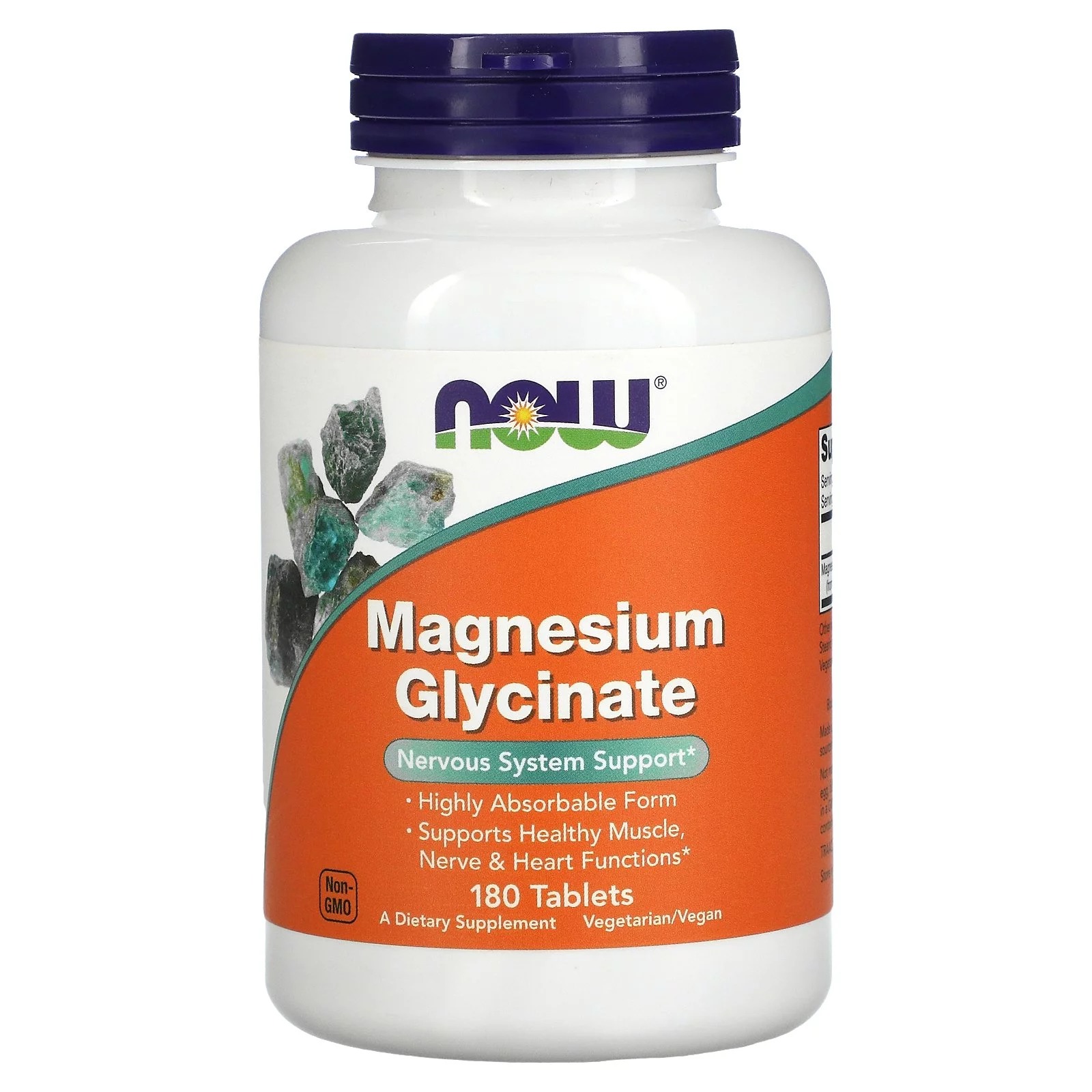 Now Foods Magnesium Glycinate 180t Glicynian Magnezu Mięśnie Układ Nerwowy
