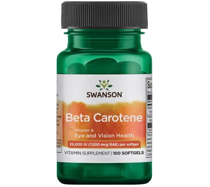 Swanson Beta Carotene + Wit A 25000iu 100k Antyoksydant Mocna Opalenizna