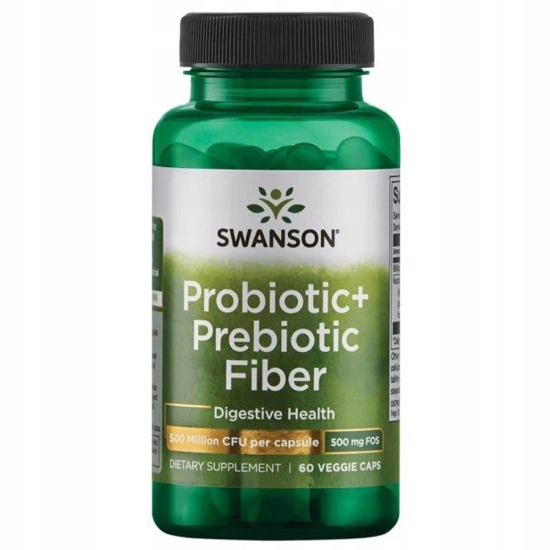Swanson Probiotic Prebiotic 500mln Cfu 60k Probiotyk + Błonnik Prebiotyczny