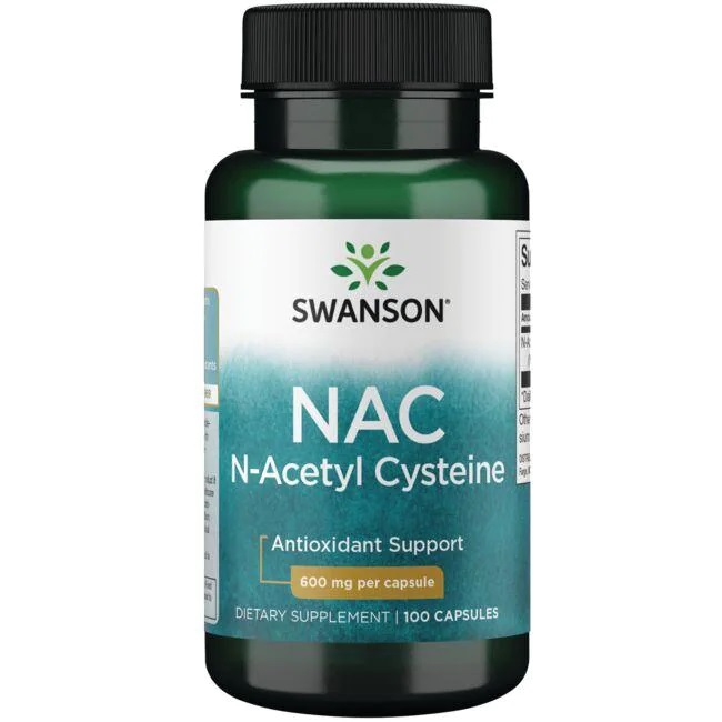 Swanson Nac N-acetyl Cysteine 600mg 100k Antyoksydant Prekursor Glutationu
